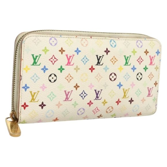 LOUIS VUITTON Monogram Multicolor Zippy Wallet White M60241 LV Auth 128834 - Picture 1 of 15